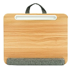 Techly Bamboo Portable Laptop Desk Stand with Padded Base and Tablet Stand