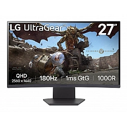 LCD Monitor LG 27GS60QC-B 27 Gaming/Curved Panel VA 2560x1440 16:9 180 Hz Matte 1 ms Tilt Color Black 27GS60QC-B