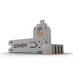 Lindy USB Port Blocker - Pack of 4 Color Code: Orange