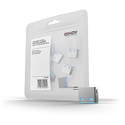 Lindy USB Port Blocker (without key) - Pack of 10, Color Code: Blue