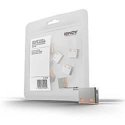 Lindy USB Port Blocker (without key) - Pack of 10, Color Code: Orange