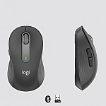 LOGITECH Signature M650 L Mouse large size optical 5 buttons wireless Bluetooth 2.4 GHz Bolt USB receiver graphite