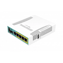 Mikrotik Wired Ethernet Router RB960PGS, hEX PoE, CPU 800MHz, 128MB RAM, 16MB, 1xSFP, 5xGigabit LAN, 1xUSB, Power Output On ports 2-5, Ourput: 1A max per port; 2A max total, RouterOS L4 hEX PoE Router RB960PGS No Wi-Fi 10/100/1000 Mbit/s Ethernet LAN (RJ-45) ports 5 Mesh Support No MU-MiMO No No mobile broadband 1xUSB 12 month(s)