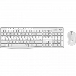 MK295 Silent Wireless Combo, RF Wireless, White, Mouse included