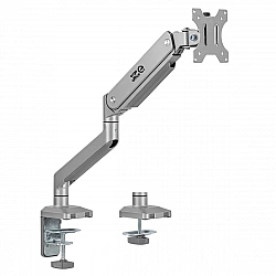 Ergo Office Aluminium Monitor Mount with Gas Spring, Double Arm, VESA 75x75/100x100, 17-32 10 kg Silver, ER-447