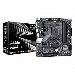 Pagrindinė plokštė ASRock B450M Pro4 R2.0 AM4 DDR4 USB-C M.2 microATX