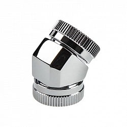 Glacier adapter 45 degree 12mm OD to 12mm OD hardtube, chrome silver