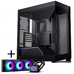 PHANTEKS NV-Serie NV5 MK2 ATX-Gehäuse, Tempered Glass, DRGB - Satin Black + Glacier One 360M25 Gen2 DRGB AiO Wasserkühlung - 360mm