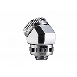 Glacier Rotary connection 45 degree G1/4 inch male to 16mm OD hardtube - rotatable, chrome silver