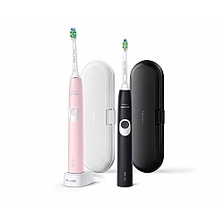 Philips Sonic Electric Toothbrush HX6800/35 ProtectiveClean 4300 Rechargeable For adults Number of brush heads included 2 Number of teeth brushing modes 1 Sonic technology Black/Pastel Pink