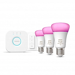 Signify Philips Hue White and Color Ambiance Starter Kit - Drahtloses Beleuchtungs-Kit - LED-Lampe x 3 - E27 - 9 W (Entsprechung 75 W)