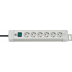 Socket strip Premium-Line 6x grey