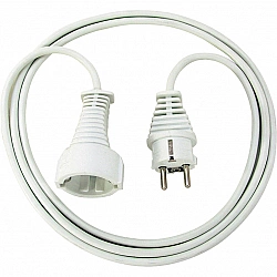 Qualitäts-Kunststoff-Verlängerungskabel weiß, 2 Meter