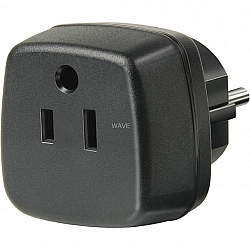 Reiseadapter USA, Japan/Schutzkontakt, Steckdosenadapter schwarz