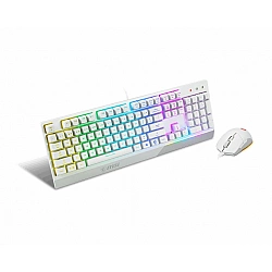 MSI VIGOR GK30 COMBO WHITE MEMchanical Gaming Keyboard + Gaming Mouse Bundle 'UK Layout, 6-Zone RGB Lighting Keyboard, Dual-Zone RGB Lighting Mouse, 5000 DPI Optical Sensor, Center'