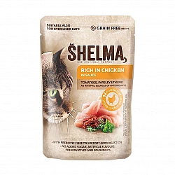 SHELMA Rich in chicken in sauce - wet cat food - 85g