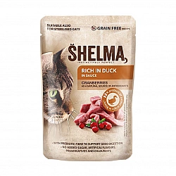 SHELMA Rich in duck in sauce - wet cat food - 85g