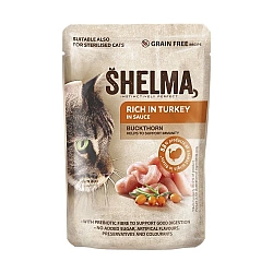 SHELMA Rich in turkey in sauce - wet cat food - 85g