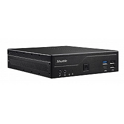 Shuttle Slim PC DH610 , S1700, 1x HDMI, 2x DP , 1x 2.5, 2x M.2, 2x LAN (Intel 1G + 2.5G), 2x COM, 24/7 permanent operation, incl. VESA
