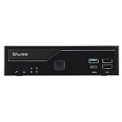 Shuttle Slim PC DH610 , S1700, 1x HDMI, 2x DP , 1x 2.5, 2x M.2, 2x LAN (Intel 1G + 2.5G), 2x COM, 24/7 permanent operation, incl. VESA