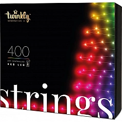 Twinkly Strings Smart LED Lights 400 RGB (Multicolor), 32m, Black wire RGB – 16M+ colors