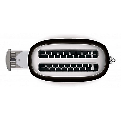 SMEG Toaster 2-Schlitz kompakt 50s Style TSF01BLEU, Schwarz, Hochglanz