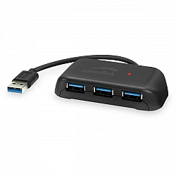 Speedlink SNAPPY EVO USB Hub , 4-Port, USB 3.0, USB 3.1 Gen 1 USB 3.2 Gen 1 (5 Gbit-s), Passive, Schwarz