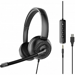 Speedlink METIS USB-Stereo-Headset, 3,5 mm Klinke mit USB-Soundkarte, schwarz