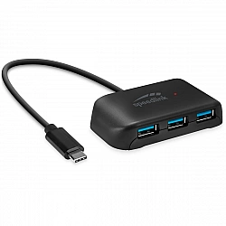 Speedlink SNAPPY EVO USB Hub, 4-Port, Type-C to USB 3.0 USB 3.1 Gen 1, USB 3.2 Gen 1 (5 Gbit-s), Schwarz