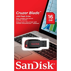 SanDisk Cruzer Blade Typ-A 16GB USB-Stick Ohne Schutzkappe, bis zu 15 MB/s, USB 2.0
