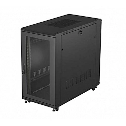 Szafa instalacyjna rack stojąca 19 22U 600x1200 czarna drzwi perforowane (flat pack)