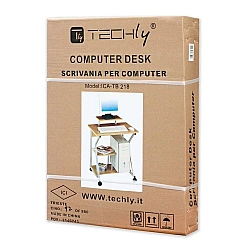 TECHLY Compact Computer Desk 700x500 Beech