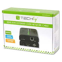 TECHLY 028214 HDMI KVM Extender w/ USB mouse and keyboard by Cat5/5e/6 cable up to 120m