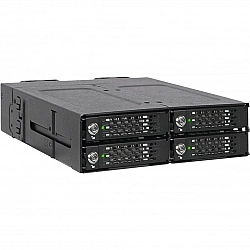 ICY DOCK - ToughArmor MB720MK-B V3 - 4x PCIe 4.0 M.2 NVMe to 4x OCuLink in 1x 5.25 bay mobile rack metal black w/ keylock (tri-mode compatible)
