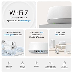 Wireless Router TP-LINK Wireless Router 2-pack 5000 Mbps Mesh Wi-Fi 7 2x2.5GbE LAN \ WAN ports 2 Number of antennas 4 DECOBE25(2-PACK)