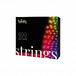 Twinkly Strings Smart LED Lights 600 RGB (Multicolor), 48m, Black wire RGB – 16M+ colors