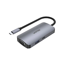 UNITEK D1051A HUB USB-C 1xUSB 3.1 Gen1 VGA 2x HDMI PD MST