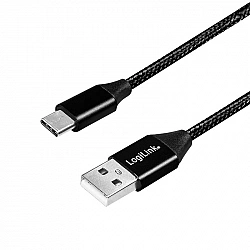 LogiLink USB cable USB-C (M) to USB (M) USB 2.0 5 V 3 A 30 cm Black