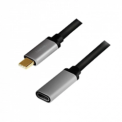 LogiLink CUA0105 USB 3.2 Gen 2 Cable CM to CF, 4K60 Hz, aluminum, blackgrey, 0.5 m (CUA0105)