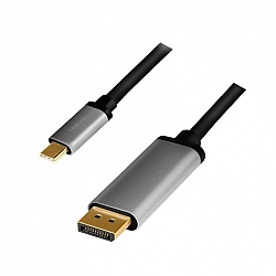 LogiLink CUA0100 USB 3.2 Gen 1 Cable CM to DPM, 4K60 Hz, aluminum, blackgrey, 1.8 m (CUA0100)