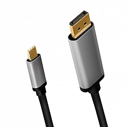 LogiLink CUA0100 USB 3.2 Gen 1 Cable CM to DPM, 4K60 Hz, aluminum, blackgrey, 1.8 m (CUA0100)