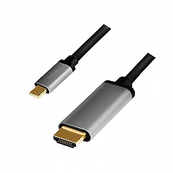 LOGILINK CUA0101 Kabel USB typu C C/M na HDMI/M 4K aluminium czarny/szary 1.8m