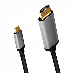 LOGILINK CUA0101 Kabel USB typu C C/M na HDMI/M 4K aluminium czarny/szary 1.8m