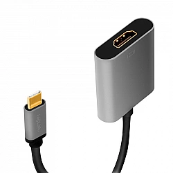 LOGILINK CUA0103 Adapter USB typu C C/M na HDMI 4K aluminium czarny/szary 0.15m
