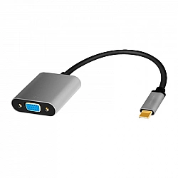 LOGILINK CUA0104 Adapter USB typu C C/M na VGA 1080p aluminium czarny/szary 0.15m