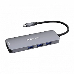 USB-C Pro Multiport-Hub CMH-08, 8 Port, Dockingstation grau, 2x HDMI, 3x USB-A, USB-C PD, SD, microSD
