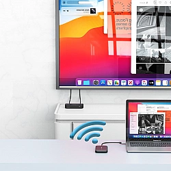 Share My Screen 1080p USB-Wireless Adapter WDA-01, Dockingstation schwarz, HDMI, VGA, USB-C, SD, microSD