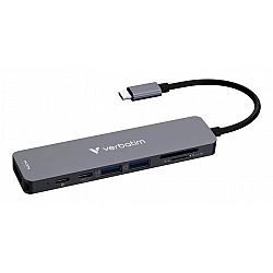 Verbatim USB-C Essentials Multiport Hub 7 ports: HDMI, USB-C, USB-C 3.2 Gen 1, 2 x USB-A 3.2 Gen 1, SD & microSD