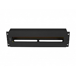 Voltage distribution panel 3U 19 inches with DIN ts-35 rail, black