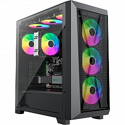 Xilence CASE Xilent x X912.aRGB aRGB Midi Tower full mesh with 3 x Fan en 1 Black - Midi/Minitower